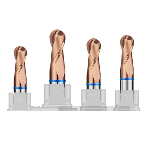 RCBCPLGLNK Fräser Wolframstahl Hartmetalllegierung Beschichtung Kugelkopffräser CNC-Bearbeitung Schaftfräser Werkzeuge Reibahle(R4.0x16Cx8Dx75L) von RCBCPLGLNK