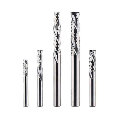 RCBCPLGLNK Fräser for Holzarbeiten, Auf- und Ab-Schnitt, 2 Nuten, Spiral-Hartmetall-Fräswerkzeug, CNC-Fräser, Kompressions-Holz-Schaftfräser Reibahle(SP2FCL-D12.7-L38.1) von RCBCPLGLNK