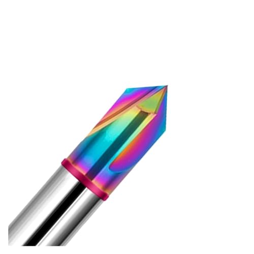 RCBCPLGLNK Gerade Nut Fasenfräser Wolfram Stahl Hartmetall Bunte Beschichtung CNC Bearbeitung Schaftfräser Reibahle(90-Angle,8x8Dx60L) von RCBCPLGLNK