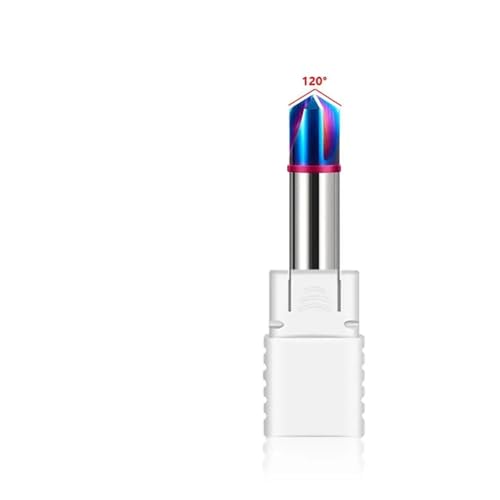 RCBCPLGLNK Gerade Nut Fasenfräser Wolframstahl Hartmetall Blau Nano Beschichtung CNC Bearbeitung Schaftfräser Reibahle(120-Angle,8x8Dx60L) von RCBCPLGLNK