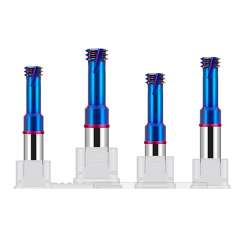 RCBCPLGLNK Gewindefräser Wolframstahl Hartmetall Blaue Nanobeschichtung Hohe Härte Schaftfräser for CNC-Werkzeugmaschinen Reibahle(M2.5x0.45x4D) von RCBCPLGLNK