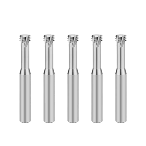 RCBCPLGLNK Hartmetall-Gewindefräser Einzelzahn Dreizahn Vollgewinde CNC-Bearbeitungszentrum Aluminium-Fräser Reibahle(5pcs Three Uncoated,M6x1.0) von RCBCPLGLNK
