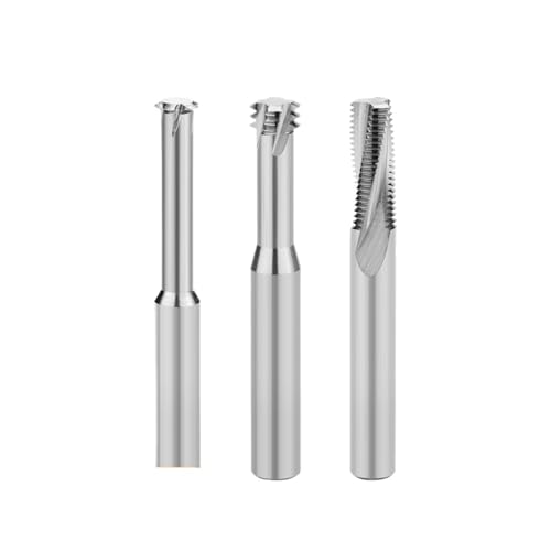 RCBCPLGLNK Hartmetall-Gewindefräser Einzelzahn Dreizahn Vollgewinde CNC-Bearbeitungszentrum Aluminium-Fräser Reibahle(Full Uncoated,M5x0.8) von RCBCPLGLNK
