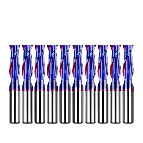 RCBCPLGLNK Hartmetall-Schaftfräser, 2-Flöten-Fräser, Schneidwerkzeug, CNC-Bearbeitungsbeschichtung, flache Schaftfräser for Edelstahl Reibahle(10pcs HRC65 2F,D2xD4x50L) von RCBCPLGLNK