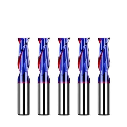 RCBCPLGLNK Hartmetall-Schaftfräser, 2-Flöten-Fräser, Schneidwerkzeug, CNC-Bearbeitungsbeschichtung, flache Schaftfräser for Edelstahl Reibahle(5pcs HRC65 2F,D1xD4x50L) von RCBCPLGLNK
