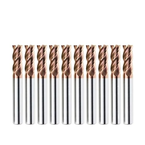 RCBCPLGLNK Hartmetall-Schaftfräser 4 Flöten Maschinenschneidwerkzeuge for Metall 3 5 6 8 12 Schaft Wolframstahl Flachfräser Reibahle(10pcs HRC55 4F,D5xD5x50L) von RCBCPLGLNK