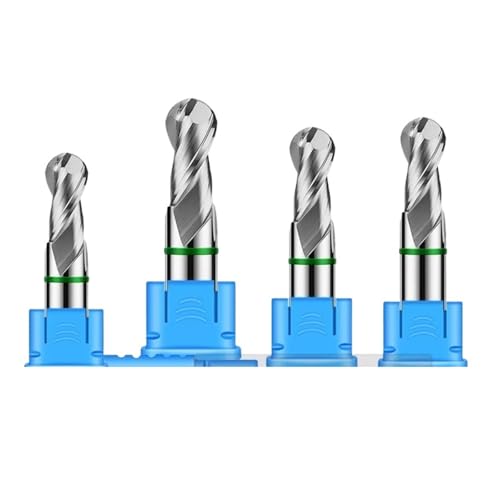 RCBCPLGLNK Kreisförmiges Wolframstahl-Hartmetall for Aluminium-Fräser CNC-Bearbeitungszentrum Kugelkopffräser Reibahle(R2x8x4Dx50L) von RCBCPLGLNK