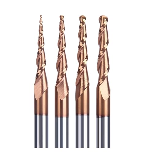 RCBCPLGLNK Kugelkopffräser Spiralförmiger konischer Kugelkopffräser 3D-Schnitzfräser Hartmetall-CNC-Fräser Holzfräser Reibahle(31858) von RCBCPLGLNK