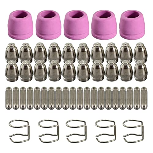 RCBCPLGLNK Plasmaschneidemaschine Verbrauchsmaterialien Plasmaschneidbrenner-Düse-Elektroden-Trageteile-Kit 50pcs Schweißdüse von RCBCPLGLNK