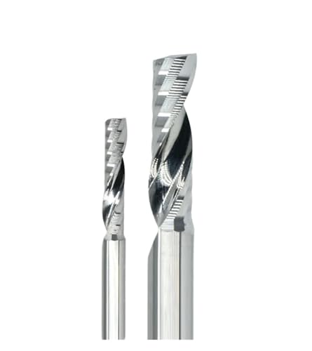 RCBCPLGLNK Spiralfräser for Nut, 3,175/4/5/6 mm Schaft, 1F, Up-Cut-Hartmetall-Schaftfräser-Set, CNC-Fräser for Gravieren von Acrylholz Reibahle(5pcs 4x4x15x45) von RCBCPLGLNK