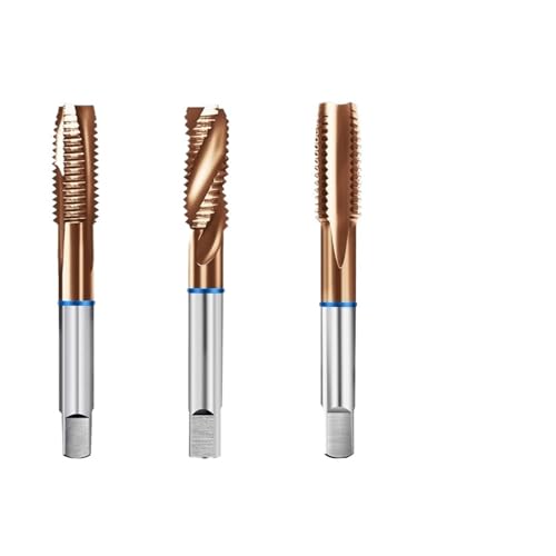 RCBCPLGLNK Titanbeschichteter, kobalthaltiger Gewindebohrer for Spiral-/gerader Nut/Spitzenende, Edelstahl-Maschinengewindebohrer M3-M16 Reibahle(Spiral Groove Taps,M5x0.8) von RCBCPLGLNK