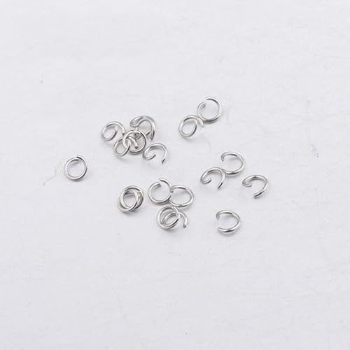 100 Stück/Lot 316L Edelstahl hypoallergener offener Biegering-Verbinder 3 4 5 6 mm für DIY-Kette, Armband, Halskette, Schmuckherstellung, Stahl, 0,5 x 3 mm, 200 Stück von RCIDOS