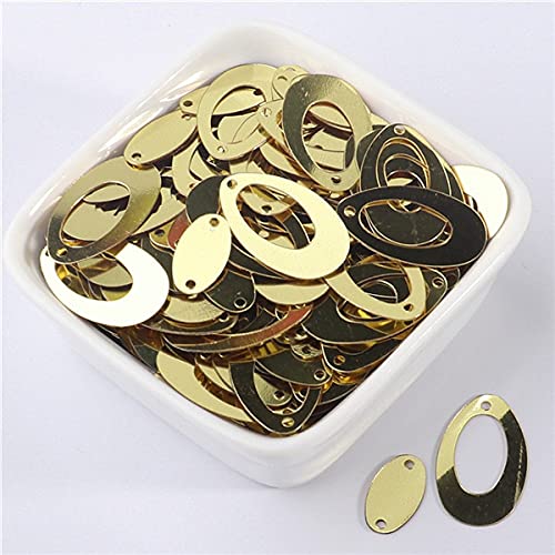 100 Stück 8 x 14 mm/14 x 22 mm goldene doppelte ovale Pailletten, PVC, große Ohrringe, Pailletten, DIY, Hochzeit, Nähen, Bastelzubehör, Hellgold, andere 100 Stück 8 x 14 mm/14 x 22 mm goldene doppelte ovale Pailletten, PVC, große Ohrringe, Pailletten, DIY, Hochzeit, Nähen, Bastelzubehör, Hellgold, andere von RCIDOS