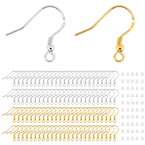 RCIDOS 200 Stück ohrhaken silber 925,ohrringe stecker,Ohrringe aus silber,Hypoallergene Ohrhaken,Für Schmuckherstellung,für die Herstellung von DIY Ohrringen Basteln (Gold Silber) RCIDOS 200 Stück ohrhaken silber 925,ohrringe stecker,Ohrringe aus silber,Hypoallergene Ohrhaken,Für Schmuckherstellung,für die Herstellung von DIY Ohrringen Basteln (Gold Silber) von RCIDOS