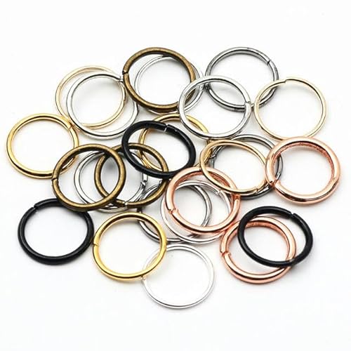 Farbige 3–16 mm einzelne runde Biegeringe aus Metall, geteilte Ringe, Verbinder für die Herstellung von DIY-Schmuck, Halskette, Armband, Zubehör, gemischte Farbe, 12 mm, 100 Stück Farbige 3–16 mm einzelne runde Biegeringe aus Metall, geteilte Ringe, Verbinder für die Herstellung von DIY-Schmuck, Halskette, Armband, Zubehör, gemischte Farbe, 12 mm, 100 Stück von RCIDOS