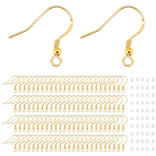 RCIDOS 200 Stück ohrhaken silber 925,ohrringe stecker,Ohrringe aus silber,Hypoallergene Ohrhaken,Für Schmuckherstellung,für die Herstellung von DIY Ohrringen Basteln (Gold) RCIDOS 200 Stück ohrhaken silber 925,ohrringe stecker,Ohrringe aus silber,Hypoallergene Ohrhaken,Für Schmuckherstellung,für die Herstellung von DIY Ohrringen Basteln (Gold) von RCIDOS