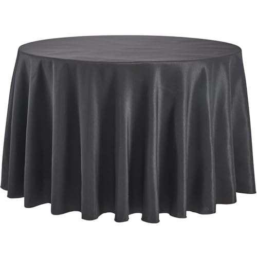 RCZ Décor Tischdecke, rund, Polyester, 228,6 cm, knitterfrei, perfekt für Hochzeiten, Bankette und besondere Anlässe, Schwarz, 1 Stück von RCZ Décor
