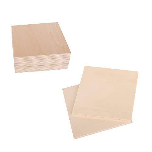 RDEXP 10 x 10 cm, blanko, 5 mm dick, unlackiert, Holzplatten für Holz, Basteln, Schnitzen, Modellieren, 10 Stück von RDEXP