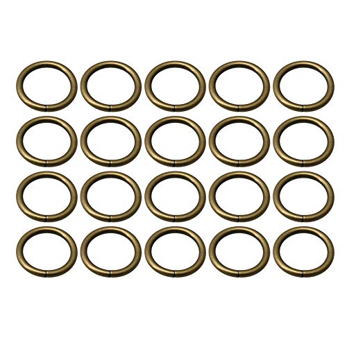 RDEXP 20 STÜCKE Metall Runde Form Loop Ring Schnallenverschluss für Gepäck Rucksack Taschen Einstellbare 0,38x2,5 cm von RDEXP