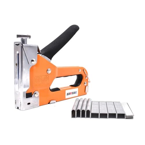 Nagelpistole, 3 In 1 Manueller Nageltacker Möbelhefter mit 600 Stück Nägeln for Holztürpolsterrahmen Pistole Handwerkzeuge von RDVXI