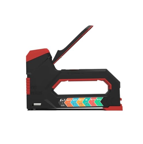 Nagelpistole, Heftpistole, Robust, 6-in-1, Manuelle Nagelpistole Mit 6000 Heftklammern For Polstermaterial, Reparatur, Zimmerei, Heimwerken von RDVXI