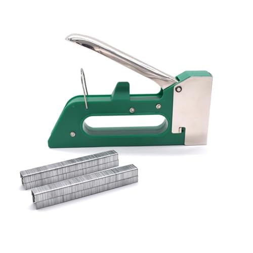 Nagelpistole, Manuelle Heftpistole mit 400 Heftklammern – robuste Pistole for Polster, Befestigungsmaterial, Dekoration, Tischlerei(Long Handle Stapler) von RDVXI