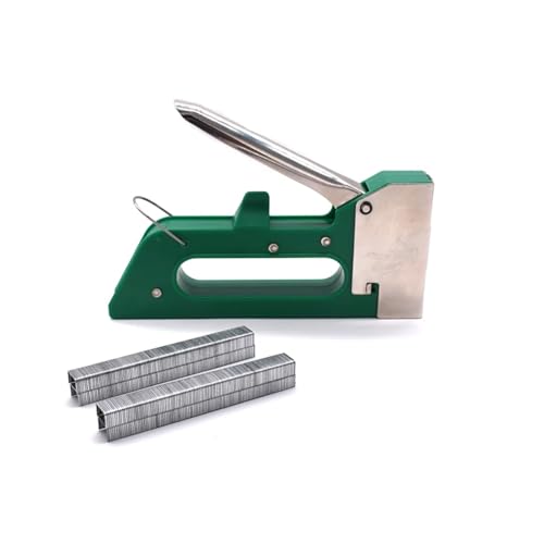 Nagelpistole, Manuelle Heftpistole mit 400 Heftklammern – robuste Pistole for Polster, Befestigungsmaterial, Dekoration, Tischlerei(Short Handle Stapler) von RDVXI