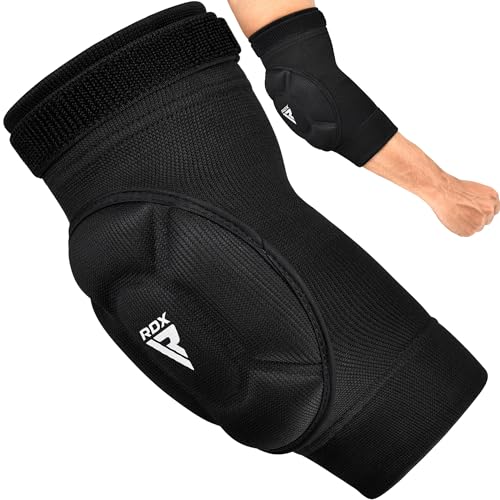 RDX Ellbogenschoner Kampfsport, Ellenbogenschutz MMA Muay Thai, Ellenbogenschützer Thaiboxen Ellbogenschützer Handball Volleyball Ellbogenschutz Boxen Training Gepolstert Ellbogenbandagen Elbow Guard von RDX