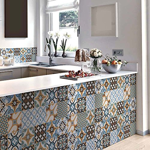 RE-COVERTILES - 16 Stück Aufkleber für Fliesen 15x15 cm PS00140 Aufkleber Dekoration für Fliesen für Bad und Küchea Stickers Aufkleber Zementina Peel and Stick RE-COVERTILES - 16 Stück Aufkleber für Fliesen 15x15 cm PS00140 Aufkleber Dekoration für Fliesen für Bad und Küchea Stickers Aufkleber Zementina Peel and Stick von RE-COVERTILES