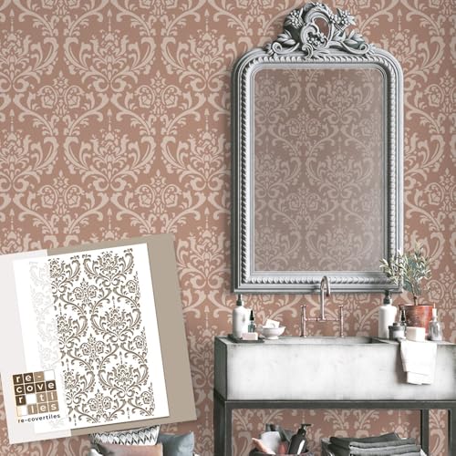 RE-COVERTILES - Schablonen zum Malen und Dekorieren | Flexibel, Waschbar und Wiederverwendbar | für Wände, Böden und Möbel | 60x40 cm von RE-COVERTILES