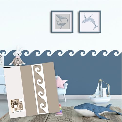 RE-COVERTILES - Schablonen zum Malen und Dekorieren | Flexibel, Waschbar und Wiederverwendbar | für Wände, Böden und Möbel | 60x25 cm von RE-COVERTILES