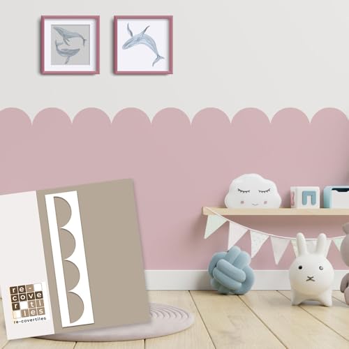 RE-COVERTILES - Schablonen zum Malen und Dekorieren | Flexibel, Waschbar und Wiederverwendbar | für Wände, Böden und Möbel | 60x25 cm von RE-COVERTILES