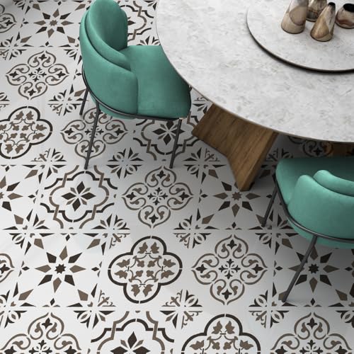 RE-COVERTILES - Schablonen zum Malen und Dekorieren | Flexibel, Waschbar und Wiederverwendbar | für Wände, Böden und Möbel | Set mit 4 Stück 20x20 cm von RE-COVERTILES
