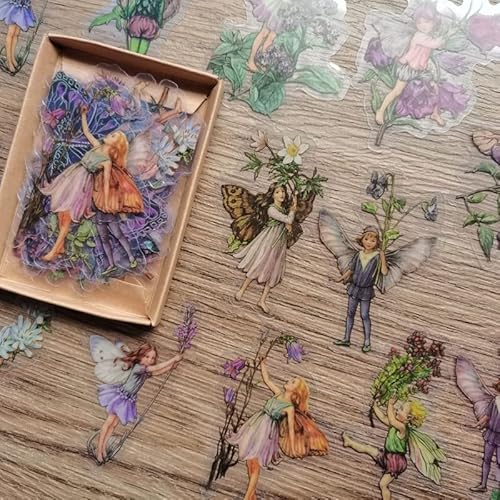 45 Stück/Box, wasserdichte PET-Feen-Schmetterling-Aufkleber, Vintage-Blumen-Elfen-Aufkleber, Deko-Etikett für Scrapbooking, Album, Kawaii-Aufkleber 45 Stück/Box, wasserdichte PET-Feen-Schmetterling-Aufkleber, Vintage-Blumen-Elfen-Aufkleber, Deko-Etikett für Scrapbooking, Album, Kawaii-Aufkleber von REACHYEA