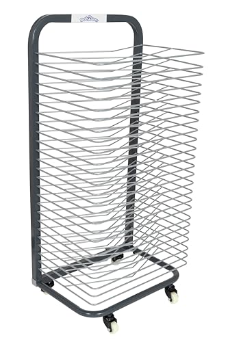 READY 2 LEARN Gestell zum Trocknen von Kunst - Stabiler Kunst-Organizer für Bilder und Zeichnungen - 25 Fächer - Stahl - 4 Rollen - 2 feststellbare Räder - 37,75 "H x 17,75 "W READY 2 LEARN Gestell zum Trocknen von Kunst - Stabiler Kunst-Organizer für Bilder und Zeichnungen - 25 Fächer - Stahl - 4 Rollen - 2 feststellbare Räder - 37,75 "H x 17,75 "W von READY 2 LEARN