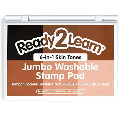 READY 2 LEARN Jumbo Stempelkissen, waschbar, 6-in-1, Hauttöne, ungiftig, lichtbeständig, perfekt für Sammelalben, Poster und Karten von READY 2 LEARN