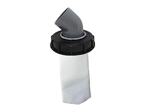IBC Deckelfilter Nylon waschbar mit Deckel für Regenwassertank IBC 1000 Liter DN 75 Nadelfilz (160mm 45°) von ready