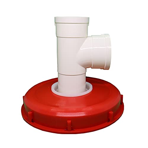 IBC Deckelfilter Nylon waschbar mit Deckel für Regenwassertank IBC 1000 Liter DN 75 Nadelfilz (rot 245mm vertikal) von READY