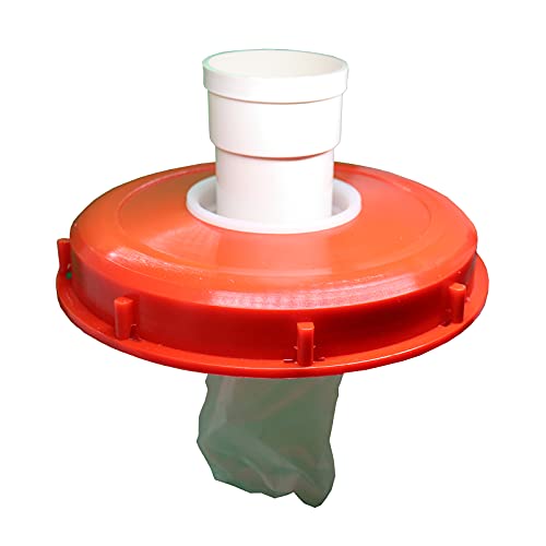 READY IBC Deckelfilter Nylon waschbar mit Deckel für Regenwassertank IBC 1000 Liter DN 75 Nadelfilz (roter 245mm gerader Kopf) von READY