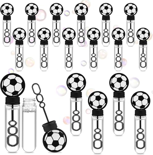 12Pcs Fußball Blase Stäbe für Fußball Thema Geburtstagsfeier Bevorzugungen Kinder Blasen Party Zubehör von REAGAR