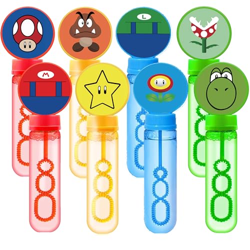 12Pcs Super Bros Blase Stäbe für Super Bros Thema Geburtstagsfeier Bevorzugungen Kinder Blasen Party Zubehör von REAGAR