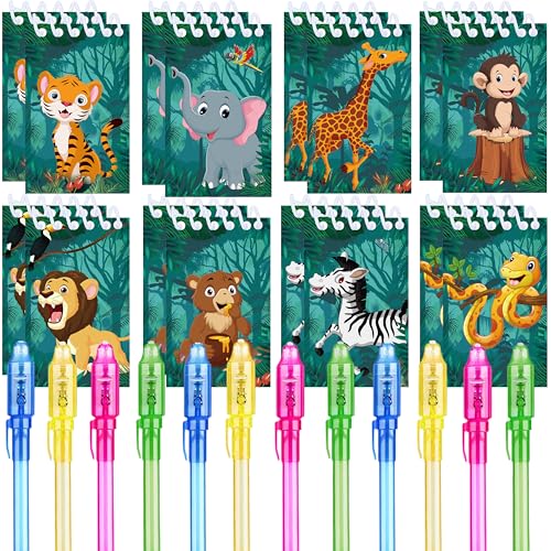 REAGAR Dschungeltiere Party Geschenke, 12 UV unsichtbare Tinte Stift und 12 Dschungeltiere Notizbuch, Dschungeltiere Geburtstagsgeschenke für Kinder REAGAR Dschungeltiere Party Geschenke, 12 UV unsichtbare Tinte Stift und 12 Dschungeltiere Notizbuch, Dschungeltiere Geburtstagsgeschenke für Kinder von REAGAR