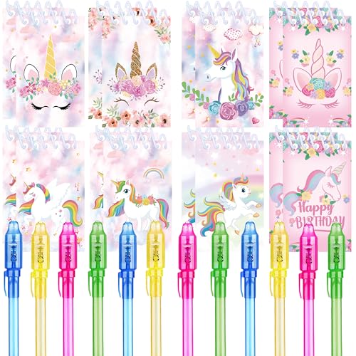 REAGAR Einhorn Party Geschenke, 12 UV unsichtbar und 12 Einhornr Notizbuch, Einhorn Geburtstag Geschenke für Kinder REAGAR Einhorn Party Geschenke, 12 UV unsichtbar und 12 Einhornr Notizbuch, Einhorn Geburtstag Geschenke für Kinder von REAGAR