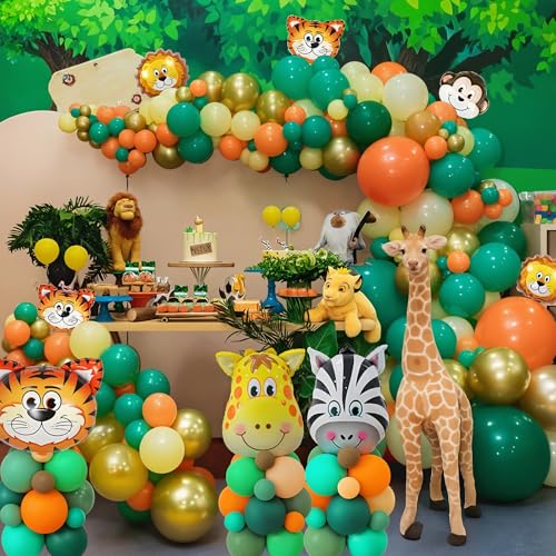 Ballonbogen Dschungeltiere, Dekoration Dschungeltiere, Dekoration für Kindergeburtstag mit 161 Luftballons, Zebras, Giraffen, Löwen, Tigern, Affen, Safari-Partys, Dekoration für Geburtstag, Kind Ballonbogen Dschungeltiere, Dekoration Dschungeltiere, Dekoration für Kindergeburtstag mit 161 Luftballons, Zebras, Giraffen, Löwen, Tigern, Affen, Safari-Partys, Dekoration für Geburtstag, Kind von REAL DECO