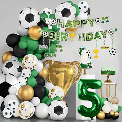 Geburtstagsdekoration, Fußball für Kinder, 5 Jahre, Fußball für Geburtstagsfeier, Fußball 5 Jahre, Dekoration zum Geburtstag 5 Jahre, Luftballons zum Geburtstag 5 Jahre, mit goldener Trophäe und Geburtstagsdekoration, Fußball für Kinder, 5 Jahre, Fußball für Geburtstagsfeier, Fußball 5 Jahre, Dekoration zum Geburtstag 5 Jahre, Luftballons zum Geburtstag 5 Jahre, mit goldener Trophäe und von REAL DECO