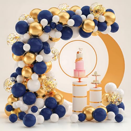 Luftballons zur Dekoration für Party, Geburtstag, Marineblau, Weiß, Gold und Konfetti, Girlande, Happy Birthday, Babyparty, Hochzeit, Taufe, Kinder, Dekoration für Abschlussfeier und Kommunion Luftballons zur Dekoration für Party, Geburtstag, Marineblau, Weiß, Gold und Konfetti, Girlande, Happy Birthday, Babyparty, Hochzeit, Taufe, Kinder, Dekoration für Abschlussfeier und Kommunion von REAL DECO