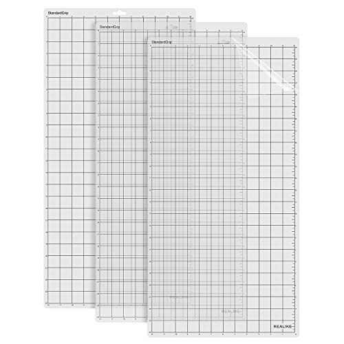 REALIKE Schneidematte mit Standardgriff für Silhouette Cameo 3/2/1,12x12 Zoll 3er-Pack Klebstoff klebrig Schneidematte 3er-Pack Schneidematten Ersatzmatten Zubehörset Vinyl Craft Sewing von REALIKE