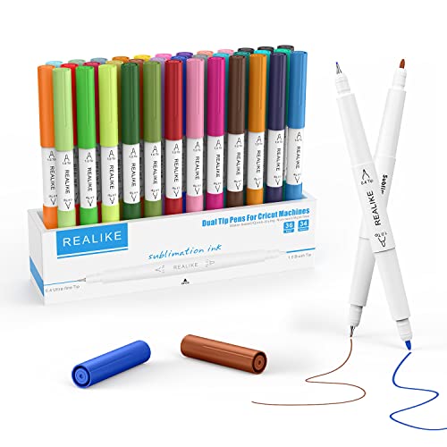 REALIKE Sublimation Infusible Marker Stifte Kompatibel mit Cricut Maker 3/Maker/Explore 3/Air 2/Air Dual Tips 1.0/0.4 Tipps Zeichnung Tinte Wärmeübertragung für Cricut Becher Wärmepresse REALIKE Sublimation Infusible Marker Stifte Kompatibel mit Cricut Maker 3/Maker/Explore 3/Air 2/Air Dual Tips 1.0/0.4 Tipps Zeichnung Tinte Wärmeübertragung für Cricut Becher Wärmepresse von REALIKE