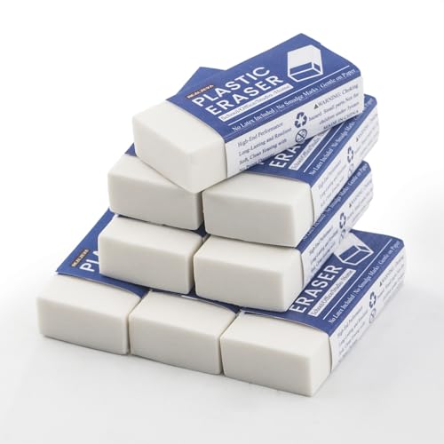 Realzeva Weißer Radiergummi, 8 Stück, Großpackung für Klassenzimmer, weiße Radiergummis für Schule, Klassenzimmer und Schulbedarf, latexfrei und kein Zerbröckeln, Gomas de Borrar Escolares Realzeva Weißer Radiergummi, 8 Stück, Großpackung für Klassenzimmer, weiße Radiergummis für Schule, Klassenzimmer und Schulbedarf, latexfrei und kein Zerbröckeln, Gomas de Borrar Escolares von REALZEVA