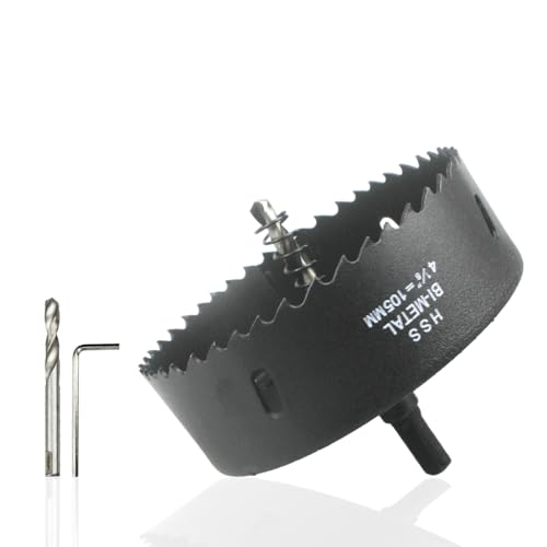 Bi-Metall Lochsäge 105mm von REAWI - Für Holz, Metall, Kunststoff, Trockenbau & weiche Metalle, inkl. Pilotbohrer - Ideal für Heimwerker von REAWI
